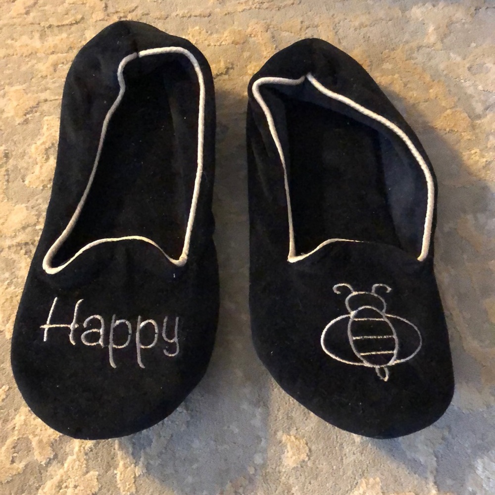 Happy Bee black slippers size 9.5-10.5
